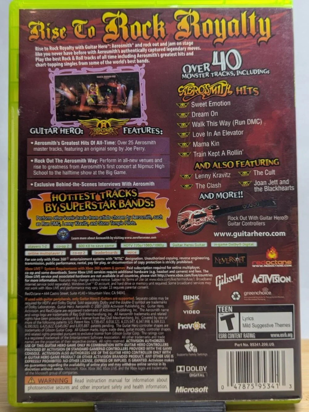 Guitar Hero: Aerosmith (Microsoft Xbox 360, 2008) CIB Tested!